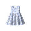 فستان أطفال صيفي بنقشة زهور زرقاء