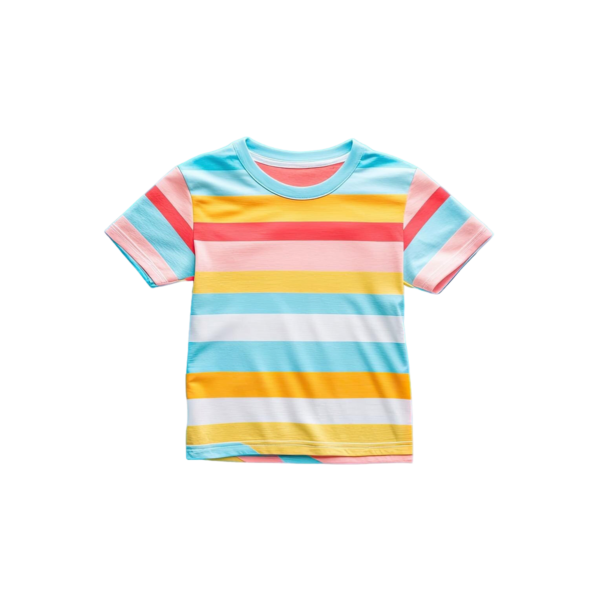 تيشيرت أطفال مخطط بالألوان الزاهية